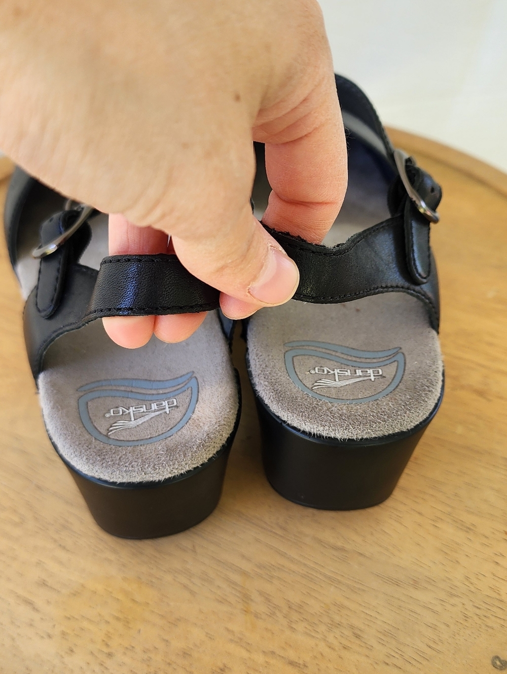Dansko Sam Black Leather Mary Jane Glogs - Picture 7 of 12